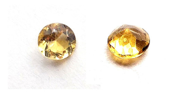 Piedra Citrino Dorado Facetado X2 Diámeto Aproxim 6x3,8 Mm 0