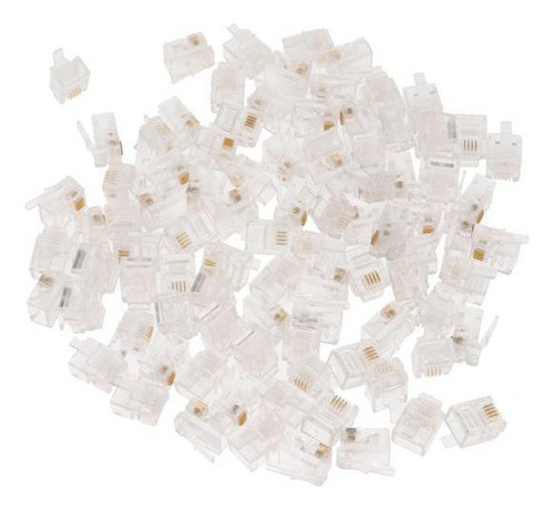 4 X 2-4 Pacotes 100 Unidades Rj11 Rj-11 6p4c Plugue 4 Pcs 0