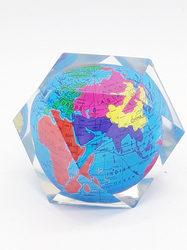 Peso Papel Globo Terrestre Mapa Mundi 5cm Poliedrico Resina 0