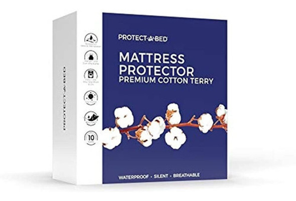 Protector De Colchón Impermeable De Tela De Felpa De Algodón 0