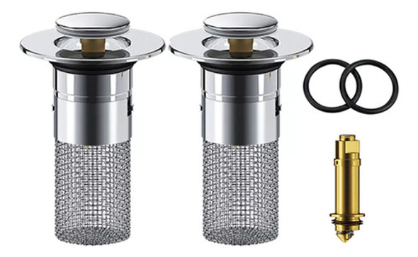 2 Peças Para Pia De Banheiro, Coletor De Cabelo, Filtro De P 0