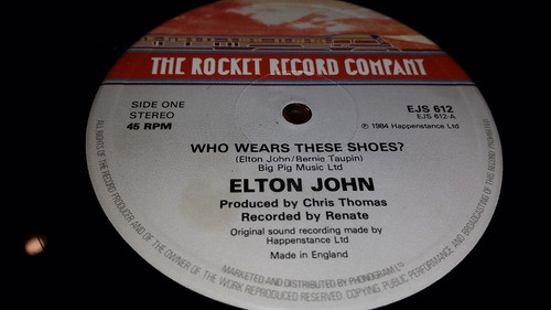 Elton John Who Wears These Shoes Uk Vinilo Maxi Impecable 84 1