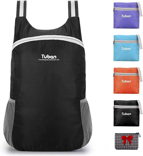 Mochila Senderismo Ligera Impermeable Negra Empacable 0