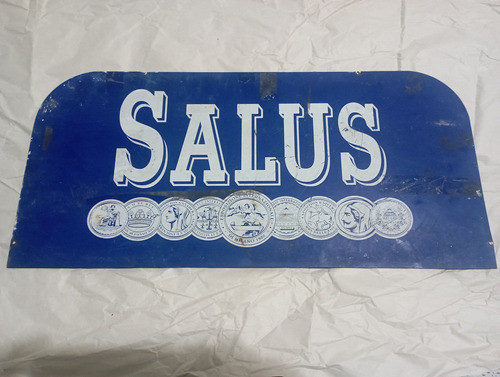 Cartel De Chapa Agua Salus 0