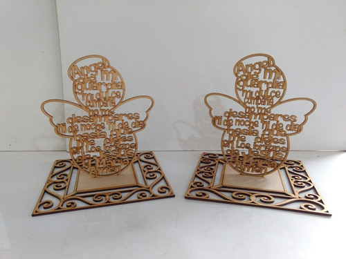 Angel De La Guarda Fibrofacil 20cm , Con Base Calada X 12u 1