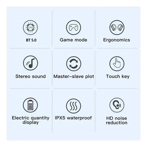 Ipx5 Bt5.0 Fones De Ouvido Sem Fio Orelha Gancho Toque Contr 1
