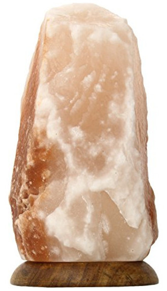 Lámpara De Sal Del Himalaya 12 Pulgadas Base De Madera 0