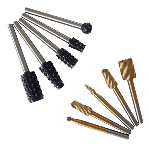 Escofinas Y Fresas Para Taladro Set X 10 Pzs Metal Eje 1/8 0