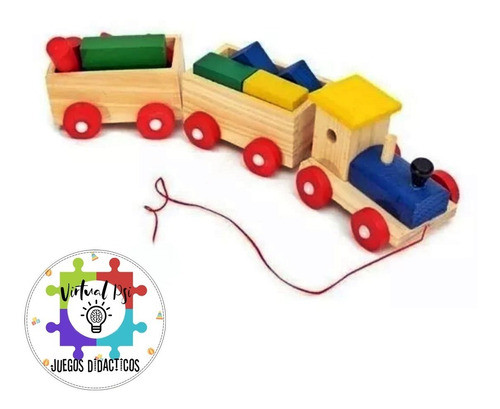 Tren Didactico Infantil De Madera Cubeta 1