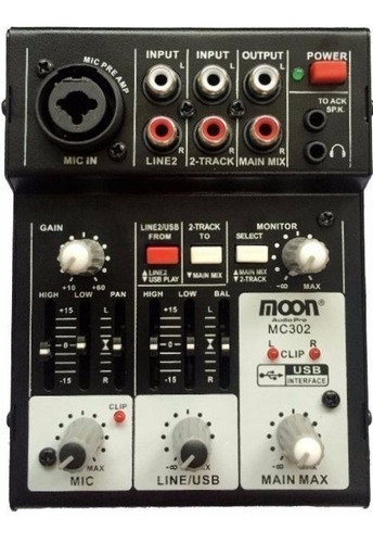 Consola Moon Mc302 Usb Interface  2 Ch Mixer Estudio 18c 0