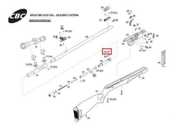 Extrator  Rifle 8122 Original Cbc 1