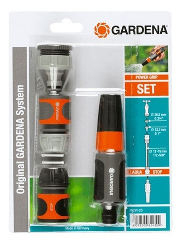 Kit De Riego Lanza Acoples Y Conectores Gardena 3/4 18296-20 1