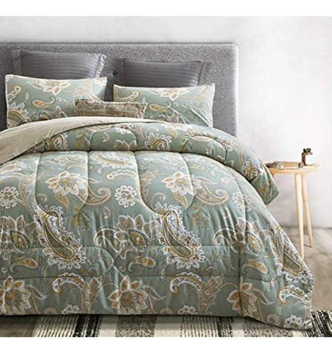 Atsense Paisley Comforter Set Queen, All Season 3-piece 100% 0