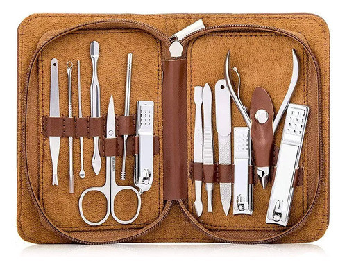 Set Uñas Manicura Profesional Corta Uña Tijera Acero Estuche 0