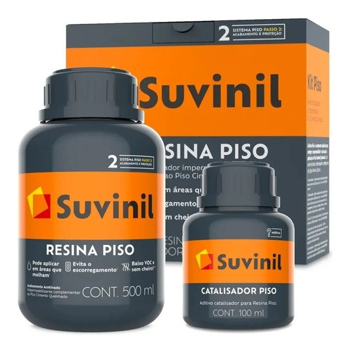 Kit Resina Piso Cimento Queimado 0,6 Lt Suvinil 1