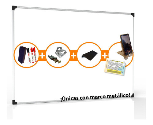 Pizarra Blanca Magnética De 60x80cm + Accesorios Gratis 0