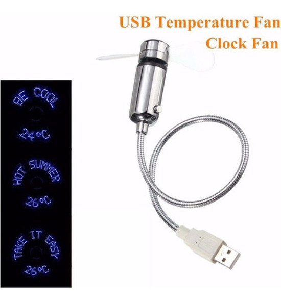 Mini Usb Flexible Luz Led Lámpara Temperatura Ventilador Coo 1
