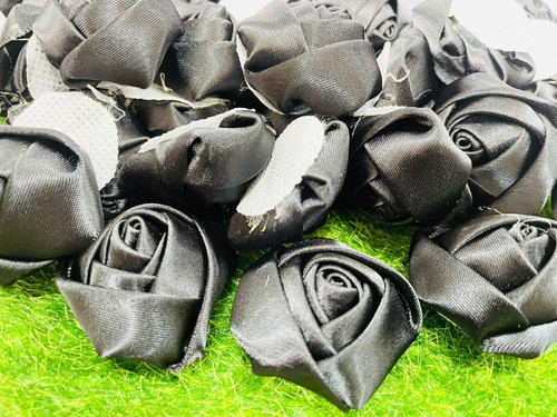 50 Unidades Florzinha Rococo 30mm Preta 1