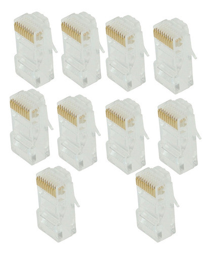 10 Peças Conectores Redondos De Internet Rj50 Keystone Jack 0