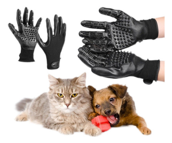 Mascotas Perro Gato Ninja Aseo Guantes Piel Depilación Baño 0