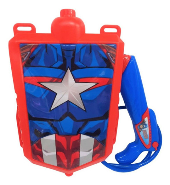 Mochila De Agua Con Pistola Forma Torso Capitan America Shp 0