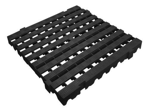 Kit 4 Estrado Piso Plastico Encaixe Preto Pesado 50x50x4,5cm 1