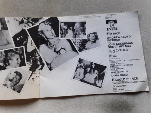 Programa Musical Evita - Tim Rice  - Webber Holmes Peronismo 1