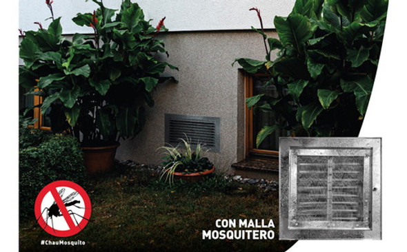 Rejilla Ventilacion 30x10 Fija - Con Mosquitero Galvanizada 1