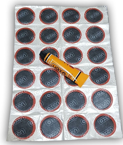 24 Parches 40mm Y 1 Adhesivo Solución P/ Bicicleta Y Moto 0 24 Parches 40mm Y 1 Adhesivo Solución P/ Bicicleta Y Moto 0