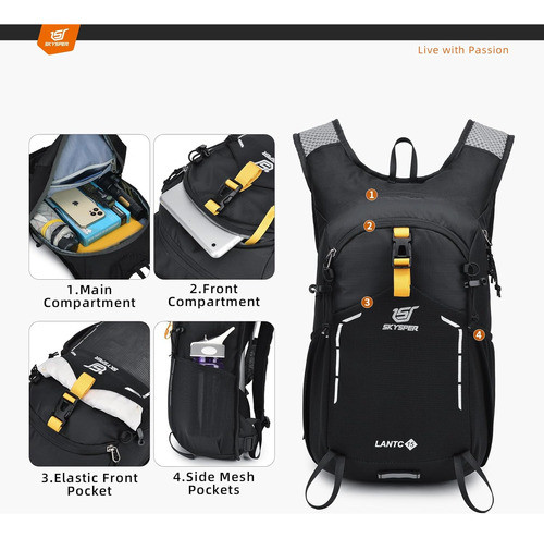 Mochila De Senderismo Skysper Acolchada 15l Reforzada 1