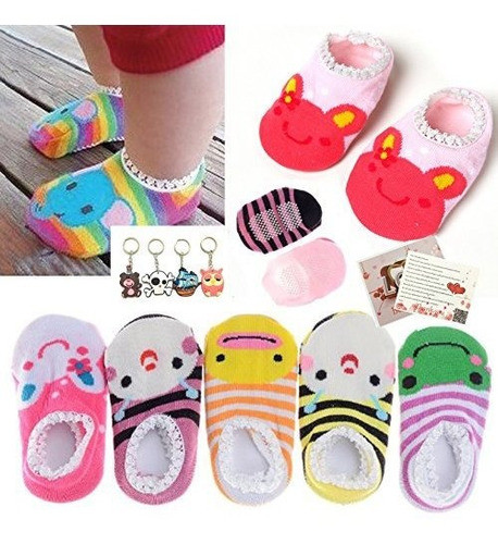 Fly-love 5 Pares De Calcetines Antideslizantes De Rayas Para 0