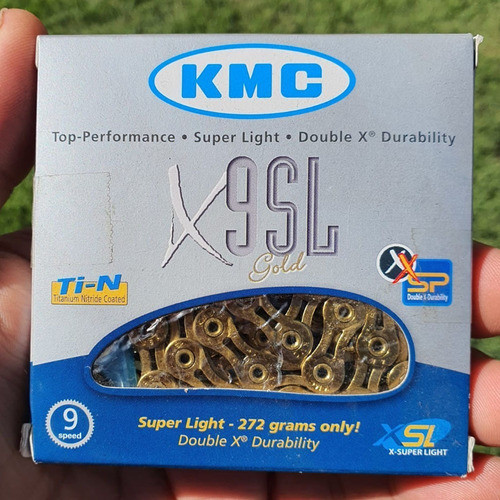 Corrente Kmc X9sl 9v 116 Links Gold 272gr 27v Shimano Sram 1