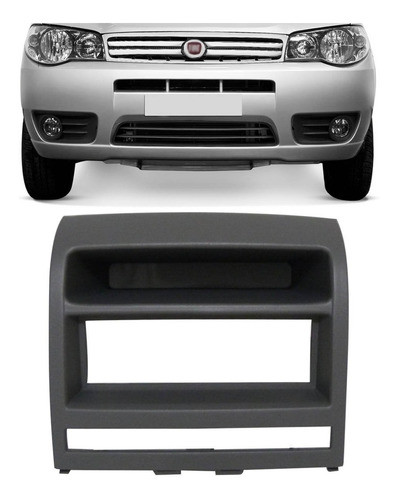 Moldura Painel 1din Rádio Cd Mp3 Siena 2005 A 2012 Preta 1