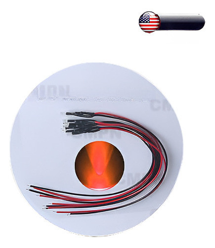 2x3x4mm 10pcs Precableado Dc 9-12v Luz Led Diodos Rectángulo 0