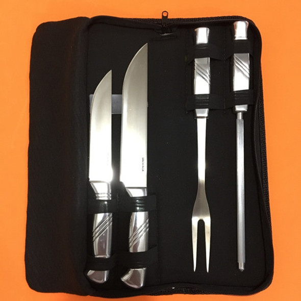 Conjunto Churrasco Faca Chaira Garfo Inox Bianchi Cozinha 1