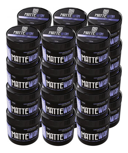 Cera Modeladora Matte Wax Big Barber 150g Seca Kit 24 Unidad 0
