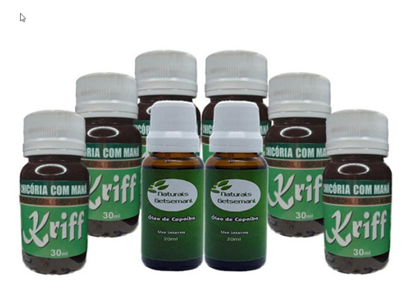 6 Xaropes De Chicória Com Maná Kriff + 2 Óleos De Copaíba 0