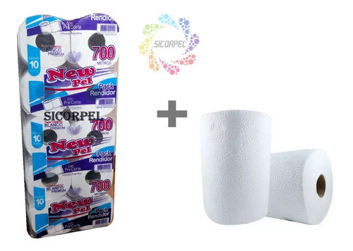 Bolson Rollo Cocina D/h X 8 Uni + Papel Higienico 10x700mts 0