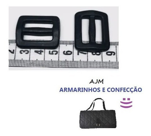 Regulador Passador Plástico Preto 20mm 50un Para Alça De 2cm 0