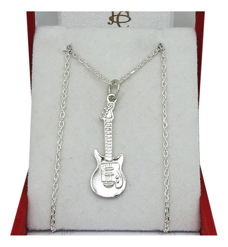 Conjunto De Plata 925 Cadena Forcet Y Guitarra Jazz Blues 0