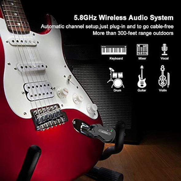Lekato 5.8ghz Sistema De Guitarra Inalámbrico 4 Canales De A 1