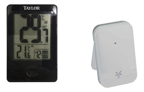 Inalámbrico Digital Lcd Termómetro Reloj Casa Temperatura Pó 1