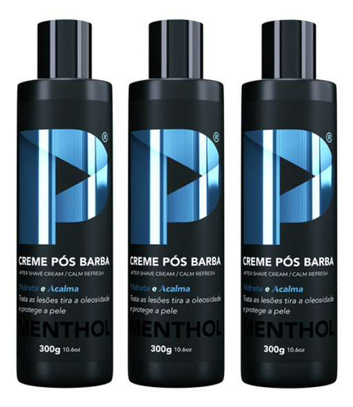 Creme Pós Barba Play Barber 300g Menthol Hidratação 3 Unidad 0