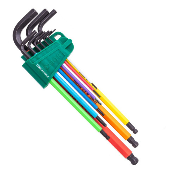 Jogo Chave Allen Abaulada Color 1,5 Mm A 10 Mm (9pc) Sata 0