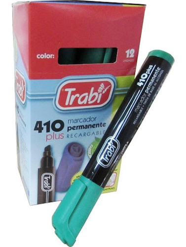 Marcador Trabi 410 Punta Chanfleada Permanente Pack X12 Un 0