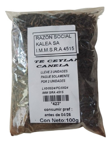 Te Ceylan Con Canela  100 G Lleve 3 Pague Solo Por 2 0