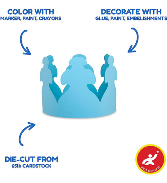 Hygloss Multi Paper Crowns Bright Colors-personalizable, Dur 1
