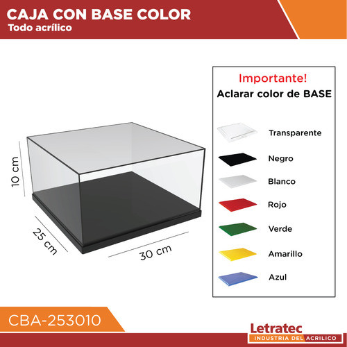 Caja Acrílica Con Base, Vitrina P/ Coleccionables Cba-253010 1