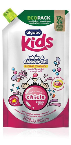Caja X36 Kids Repuesto Jabón & Shower Gel 300ml Algabo 0