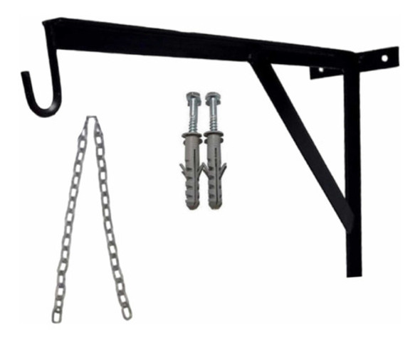 Soporte Bolsa De Boxeo De Pared + Cadenas + Mosqueton Hierro 0